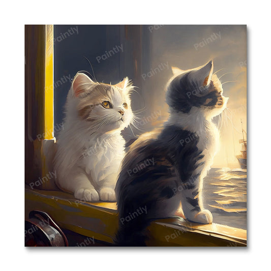 Dramatische kittens I van Sage Patel (diamond painting)