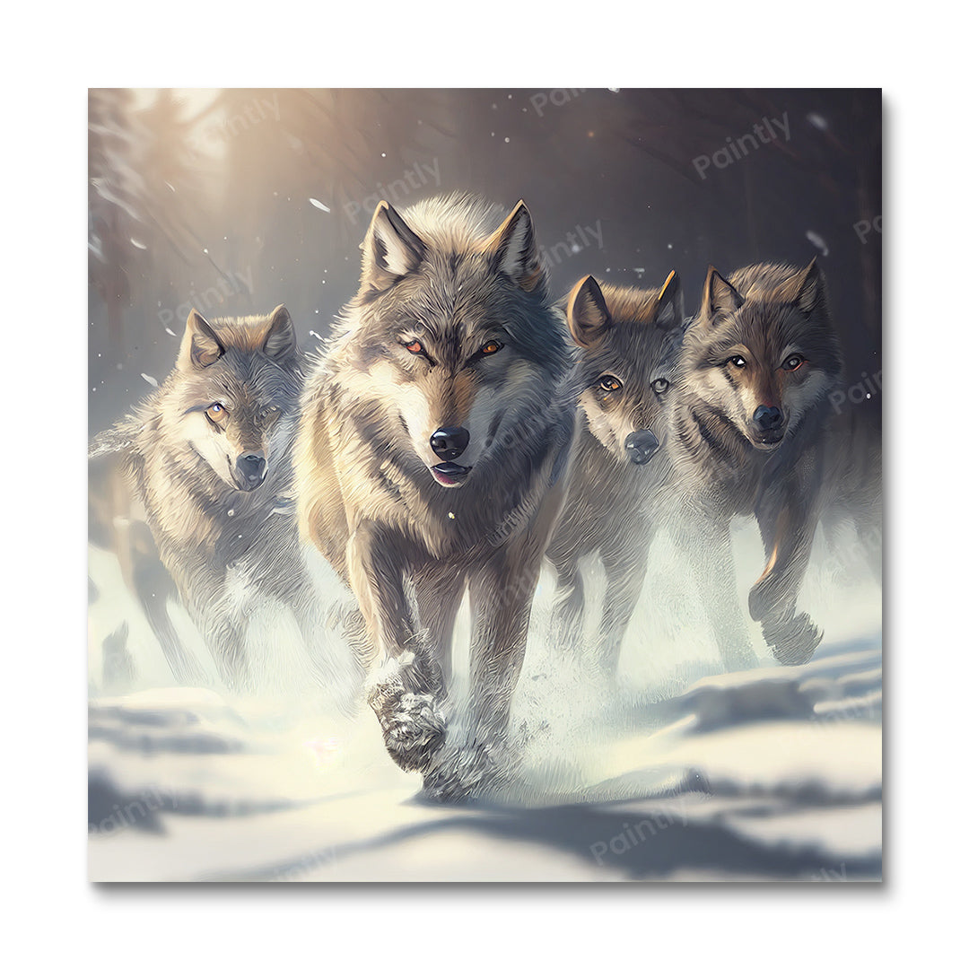 Roedel Wolven I (diamond painting)