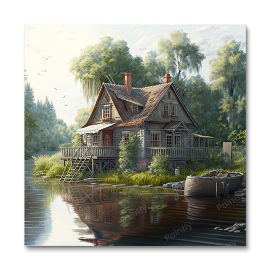 De ontsnapping aan de kreek (diamond painting)