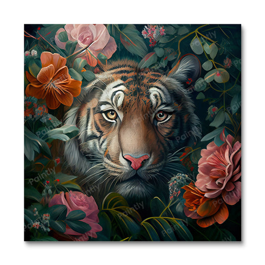 Floral Tiger I van Kian (diamond painting)