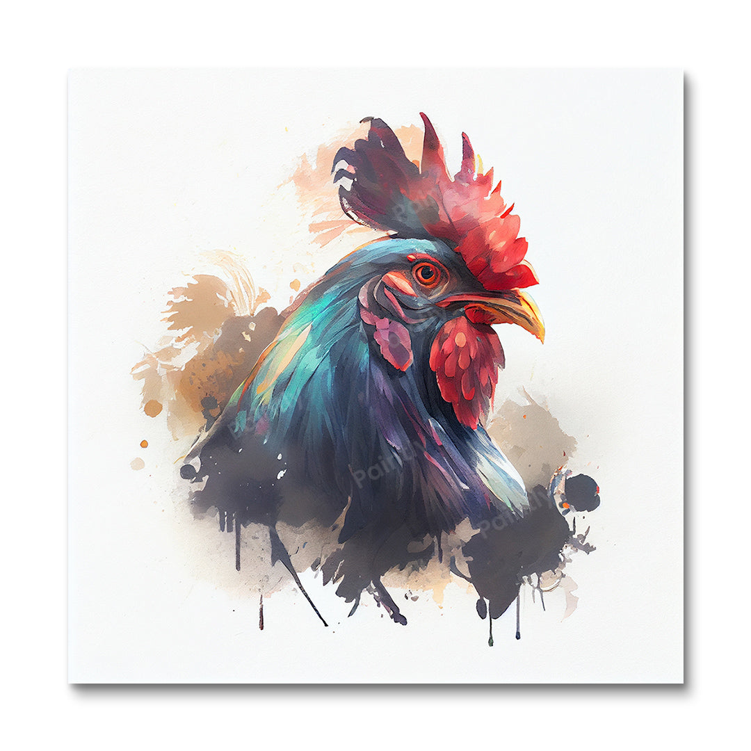 Paint Splash Rooster van Avery (Diamond Painting)