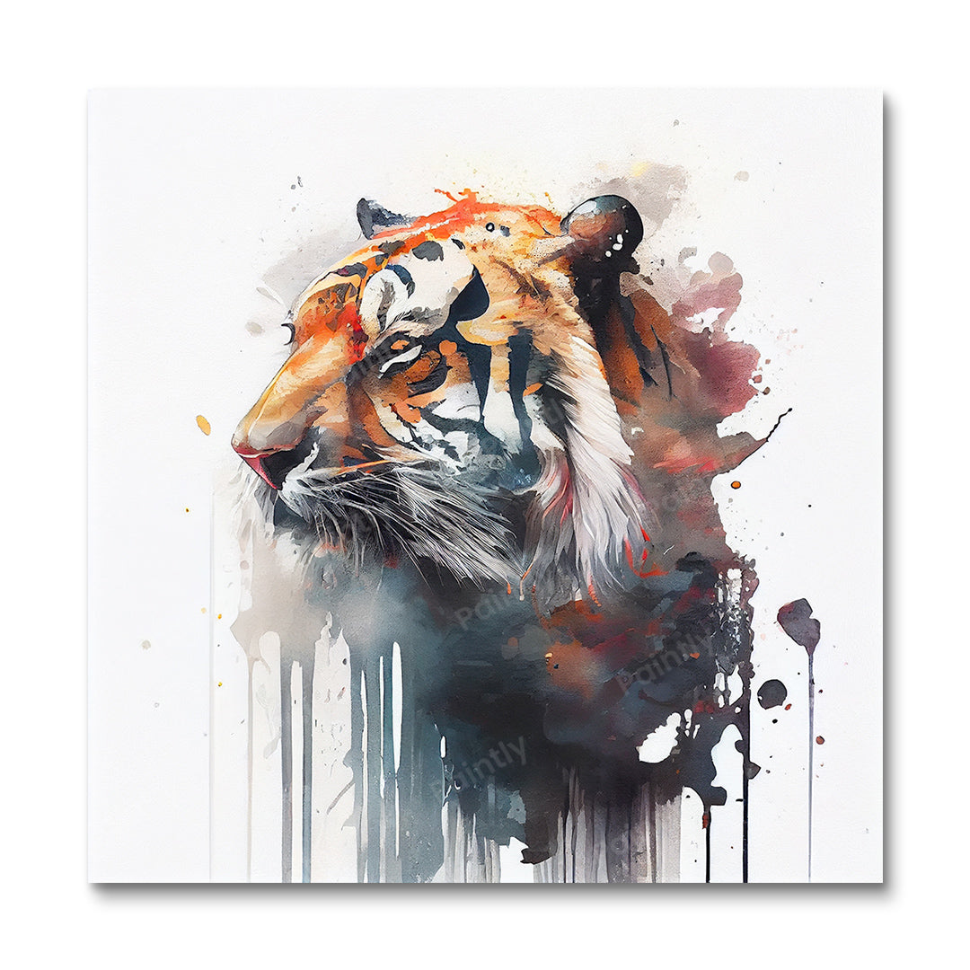 Verf Splash Tiger I van Avery (diamond painting)
