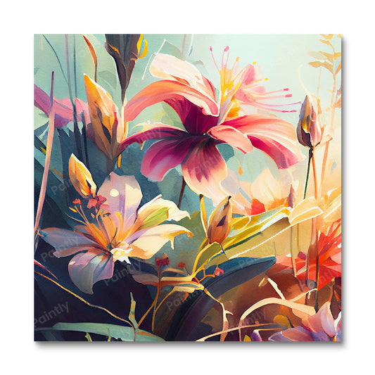 Levendige bloemen I (diamond painting)