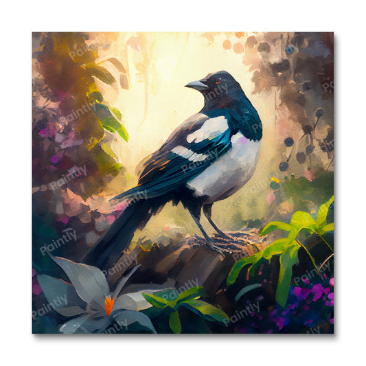 Glinsterende Schaduw Ekster (Diamond Painting)