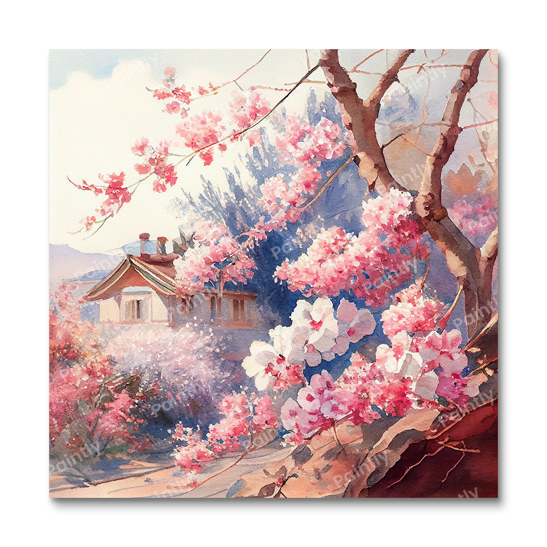 Kersenbloesemboom (diamond painting)