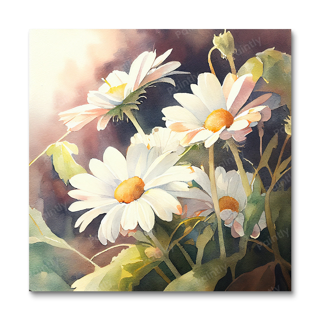 Madeliefjes in het licht (diamond painting)