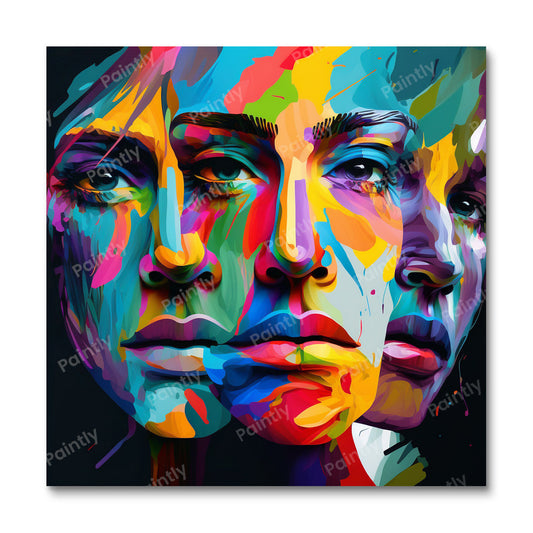 Abstracte gezichten (diamond painting)