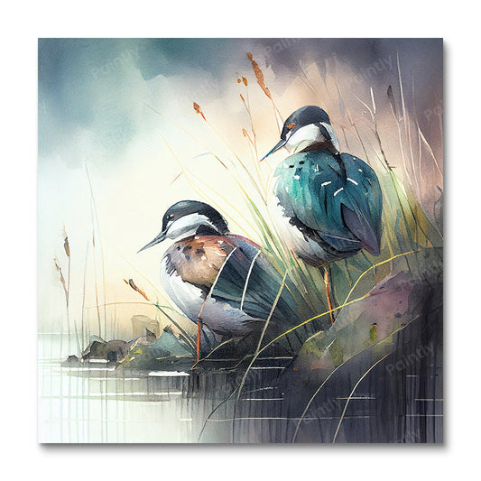 Vogels bij de rivier I (diamond painting)