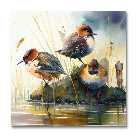 Vogels bij de rivier II (diamond painting)