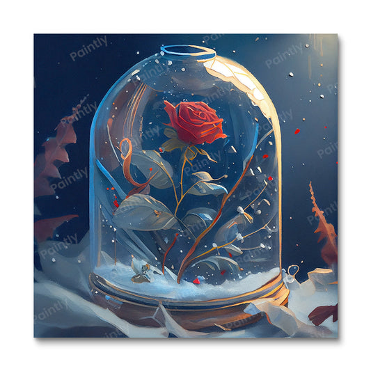 Geïsoleerde roos IV (diamond painting)