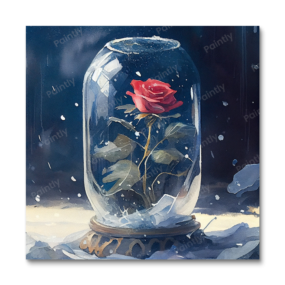 Geïsoleerde roos II (diamond painting)