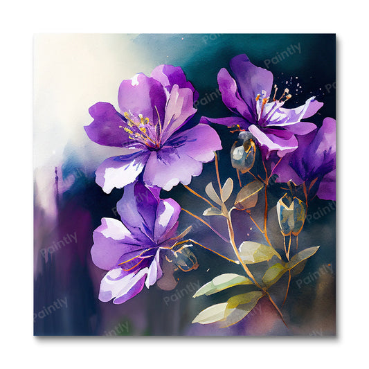 Paarse bloemen (diamond painting)