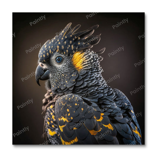 Matzwarte kaketoe II (diamond painting)