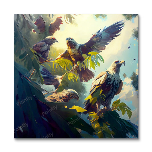 Meerdere vogels I (diamond painting)