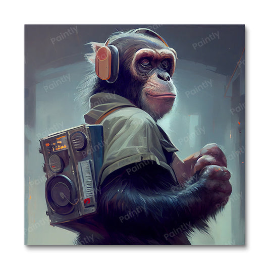 Jukebox Chimpansee (Diamond Painting)