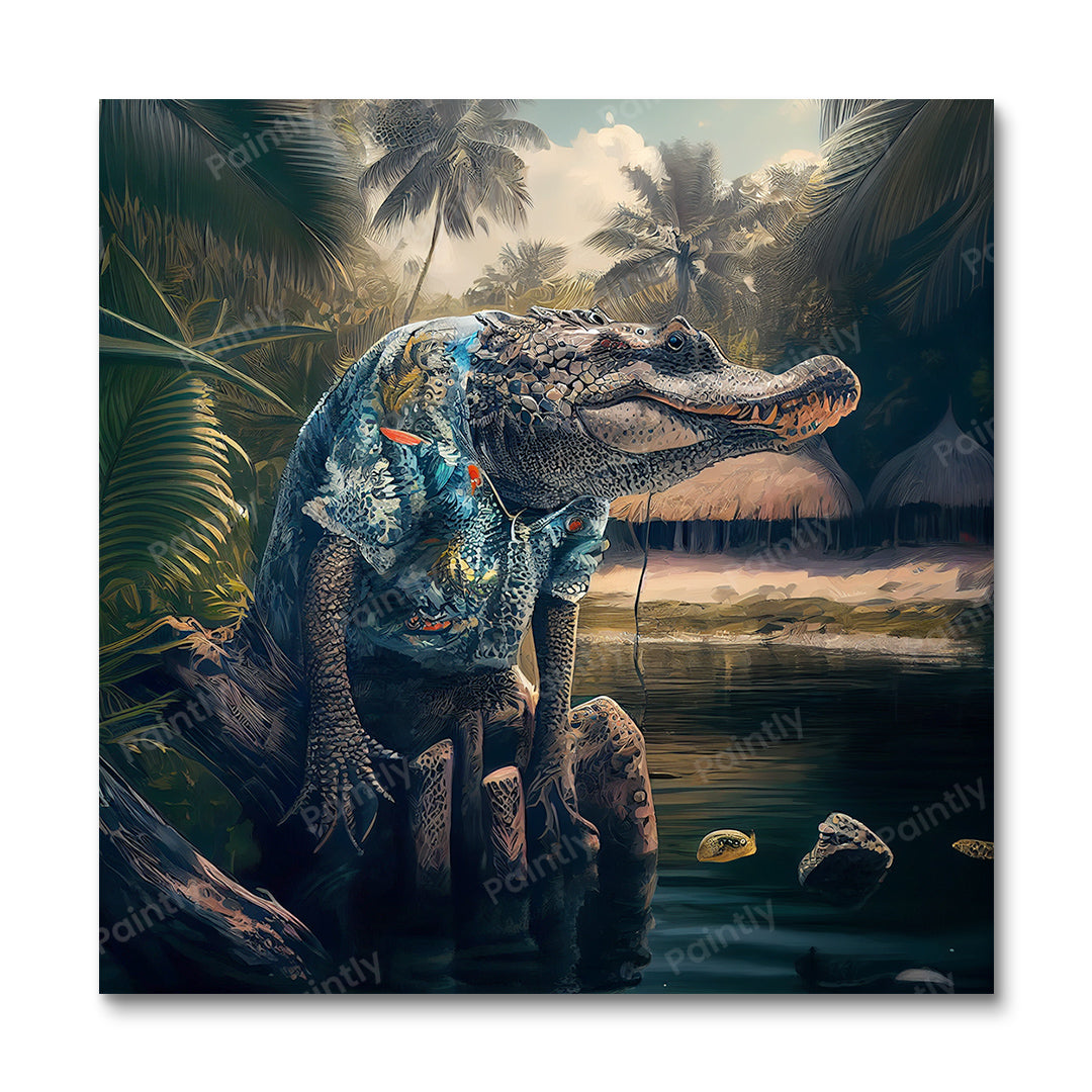 Lonely Party Croc I van Varys Inc (Diamond Painting)