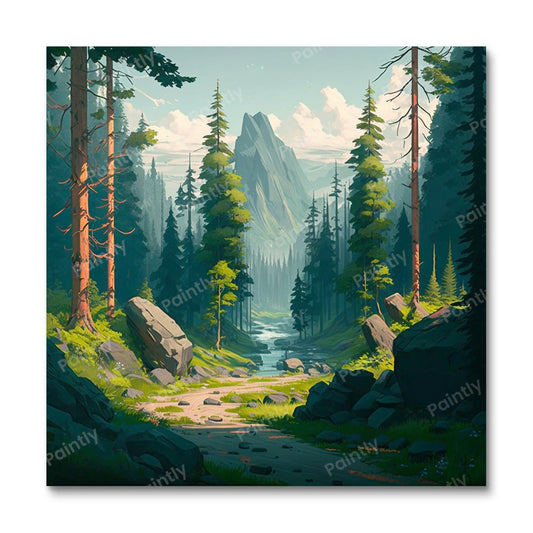 Little Creek Forrest II (diamantschilderij)
