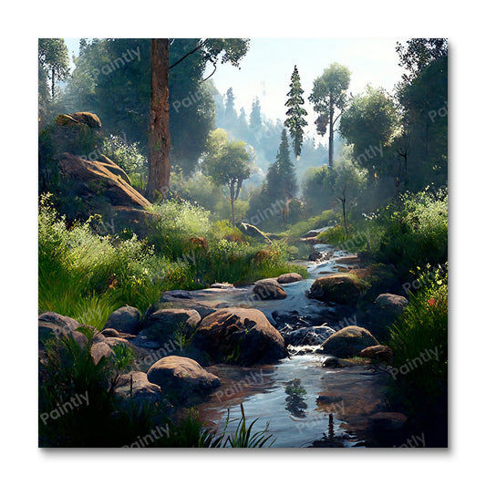 Little Forrest Stream (diamantschilderij)