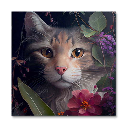 Floral Cat I van Kian (diamond painting)