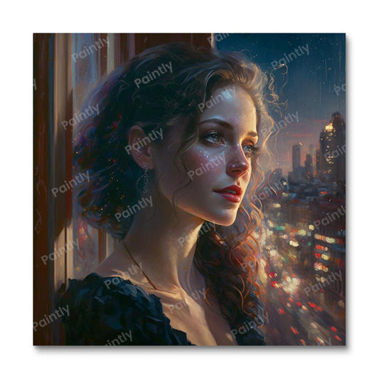 Venster op de nacht (diamond painting)