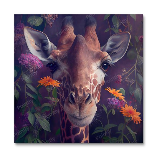 Floral Giraffe I van Kian (diamond painting)