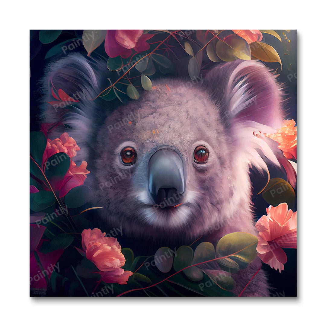 Floral Koala II van Kian (diamond painting)