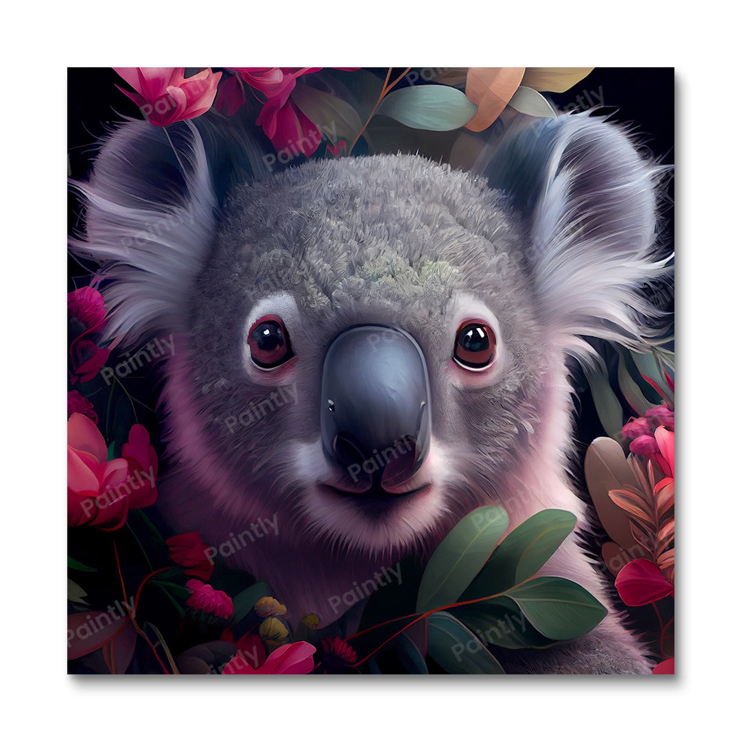 Floral Koala I van Kian (diamond painting)