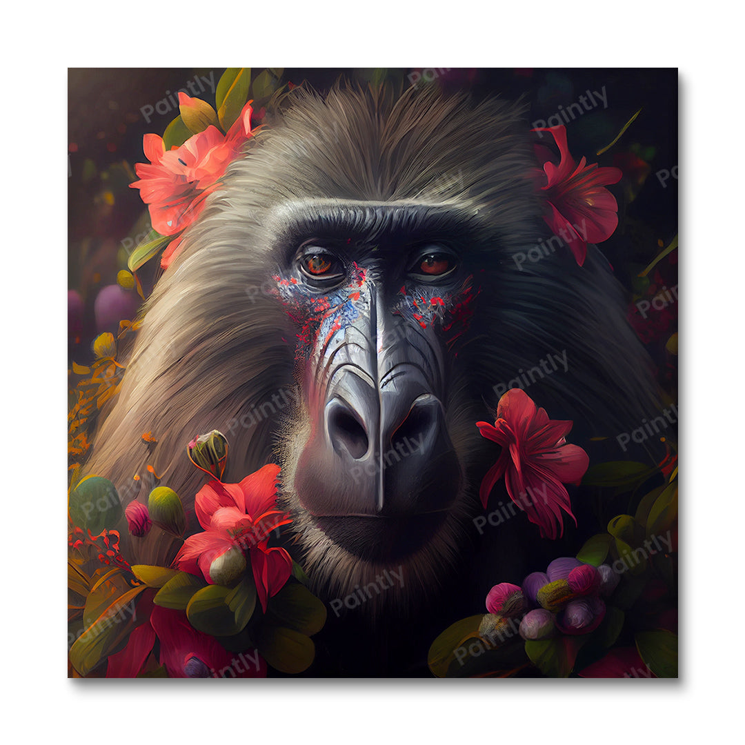 Floral Baboon III van Kian (Diamond Painting)