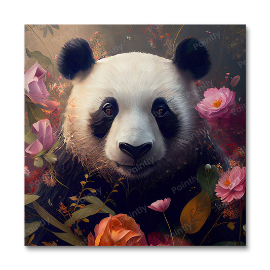 Floral Panda I van Kian (diamond painting)