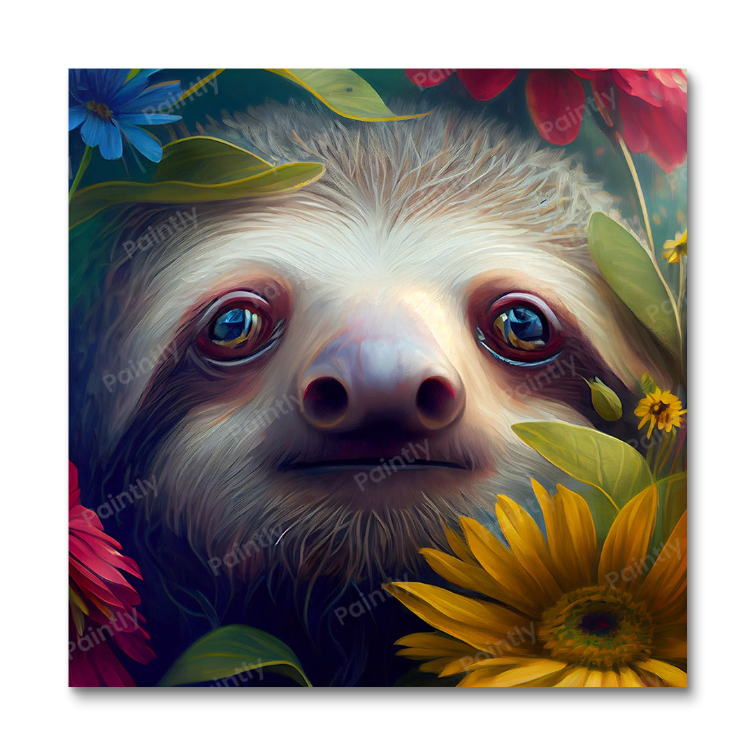 Bloemenluiaard door Kian (Diamond Painting)