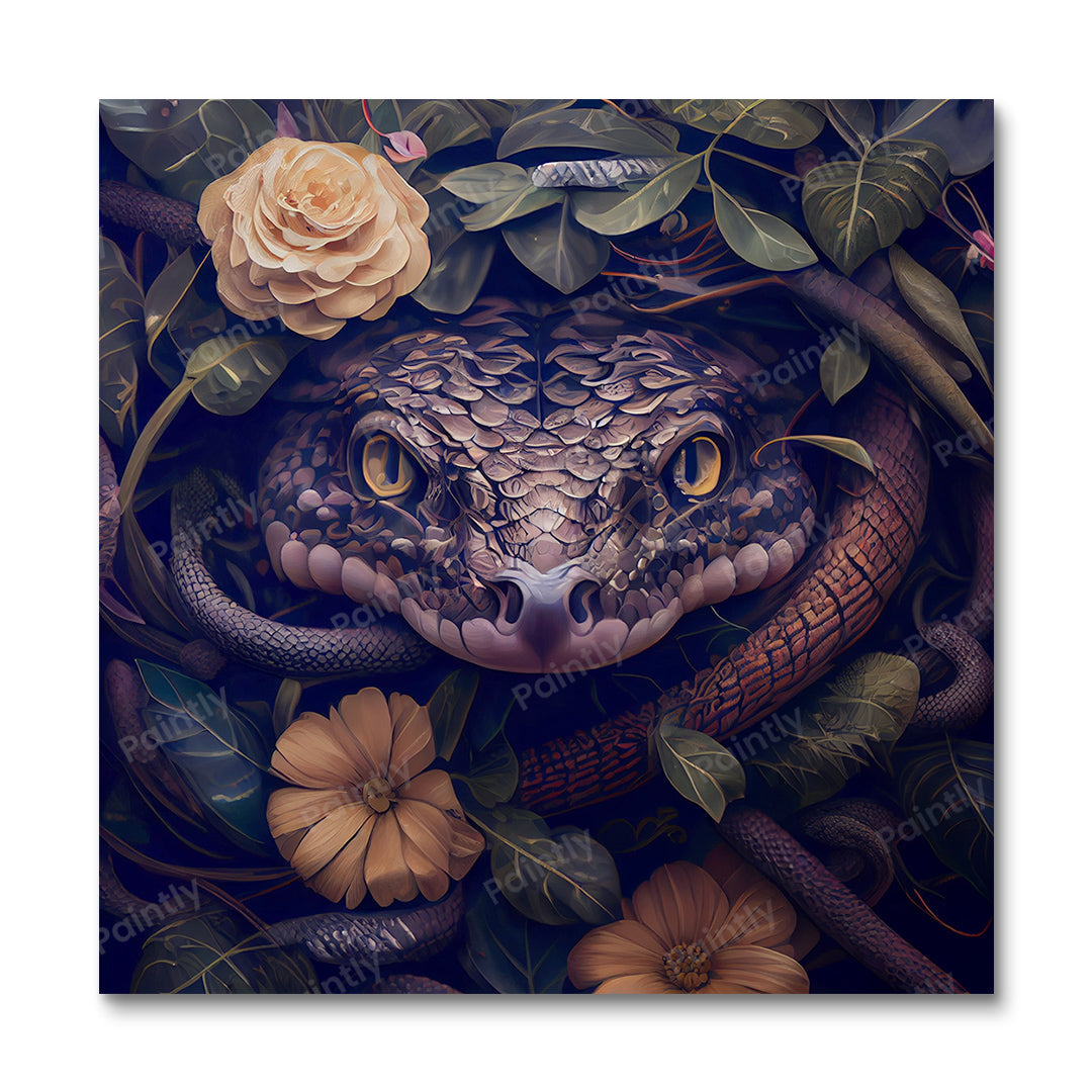 Floral Snake II van Kian (diamond painting)