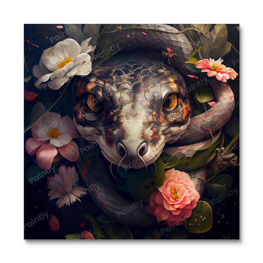 Floral Snake I van Kian (Diamond Painting)