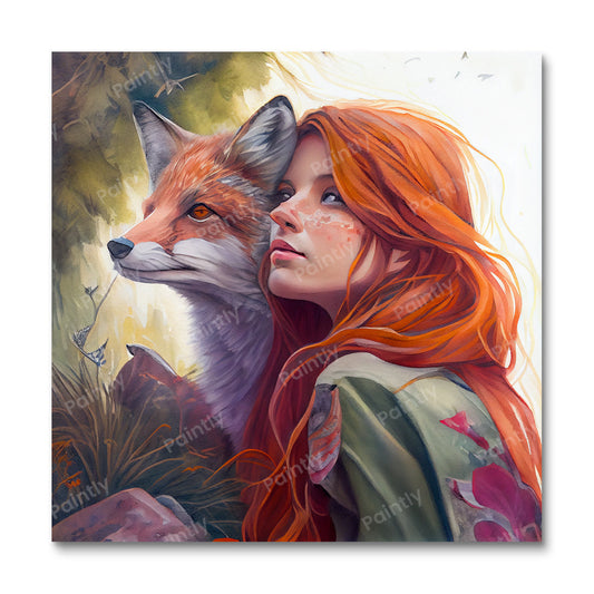 Ginger & een vos (diamond painting)