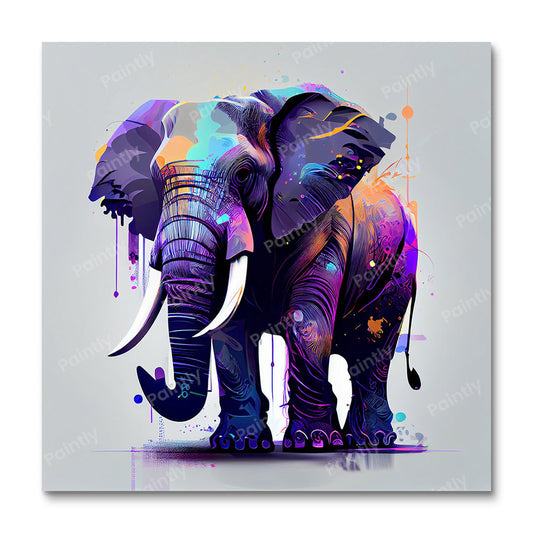 Paarse olifant (diamond painting)