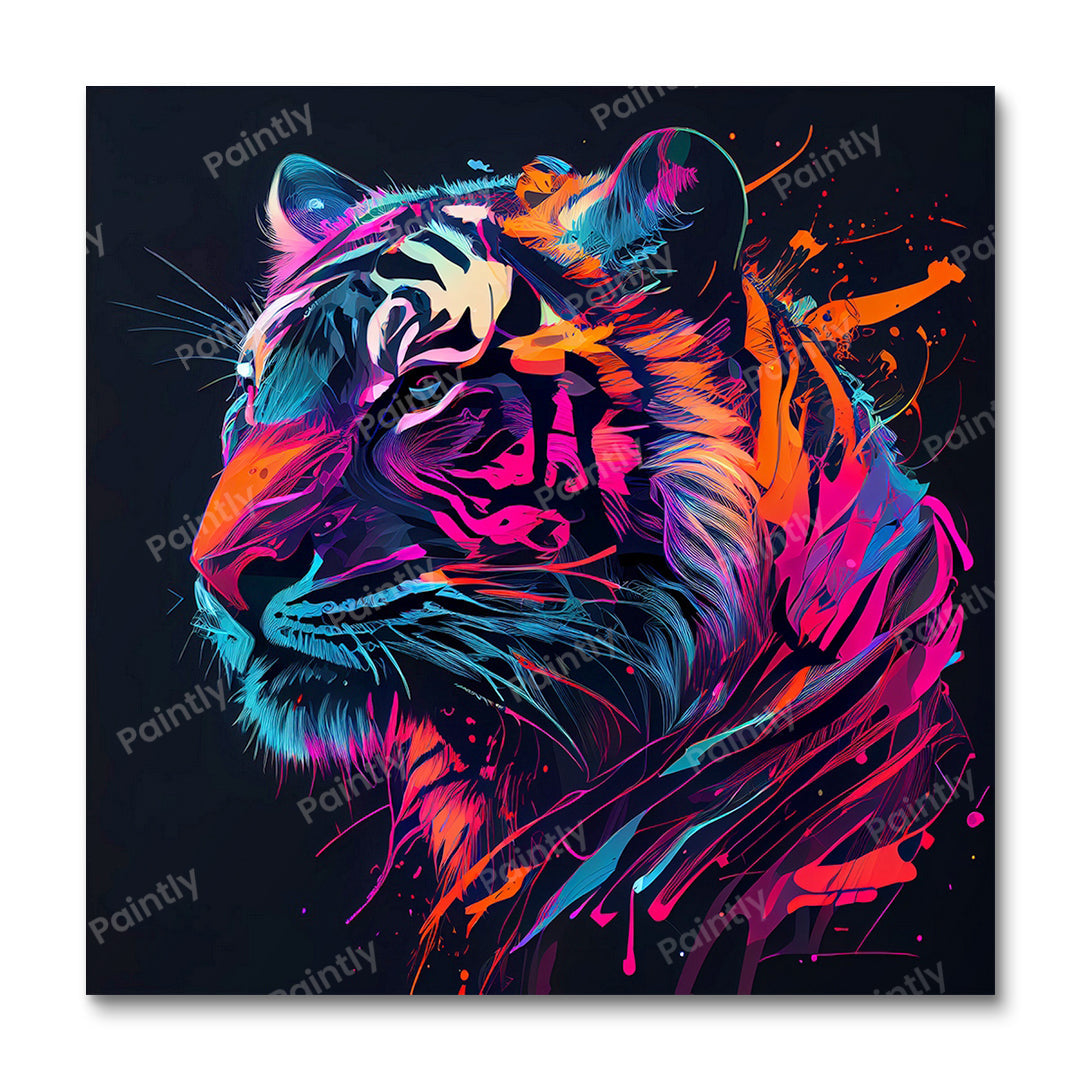Neon Tijger (Diamond Painting)