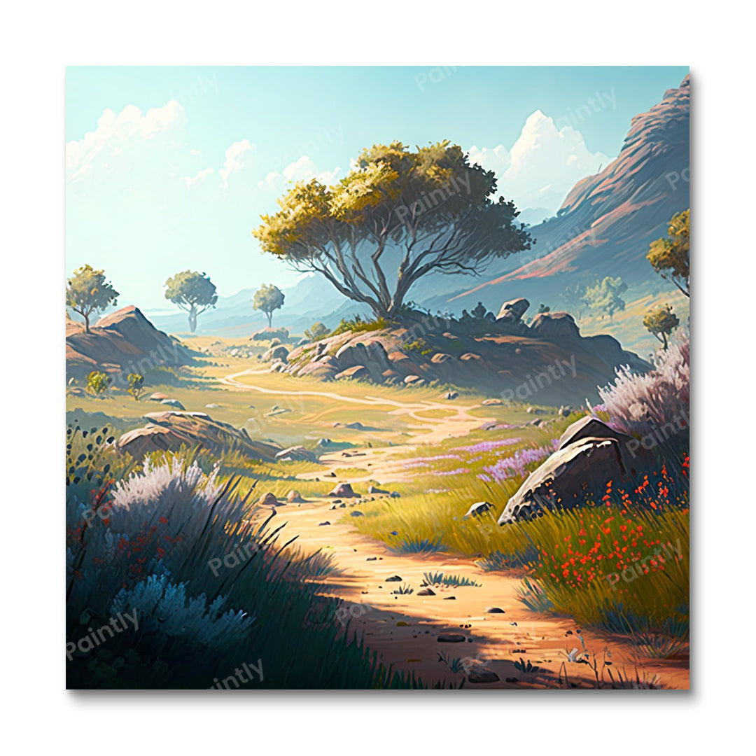 Open vlaktes (diamond painting)