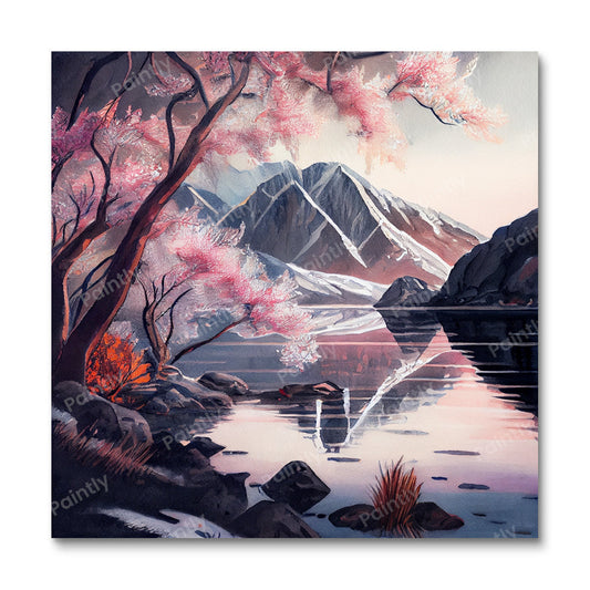 Bloesem aan het meer III (diamond painting)
