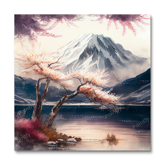 Bloesem aan het meer I (diamond painting)