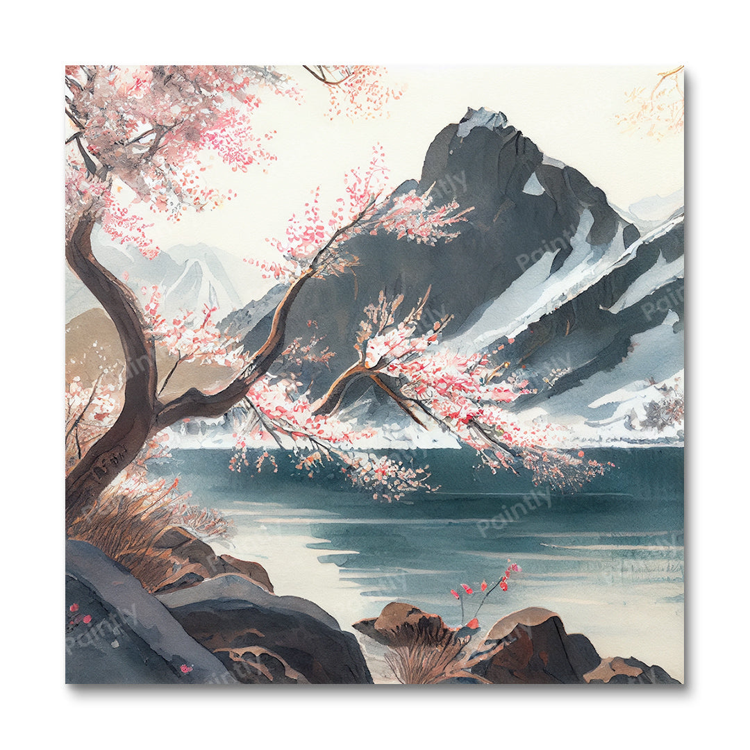 Bloesem aan het meer II (diamond painting)