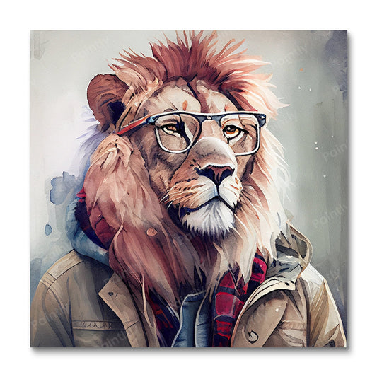 Hipster Leeuw I (Diamond Painting)