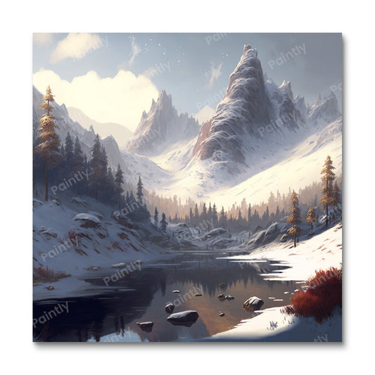Rustig ijslandschap (diamond painting)