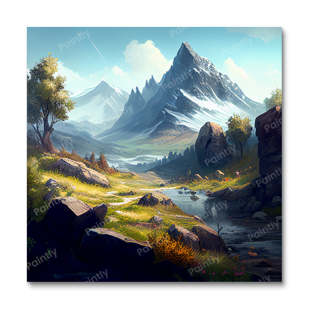 Het schitterende landschap (diamond painting)