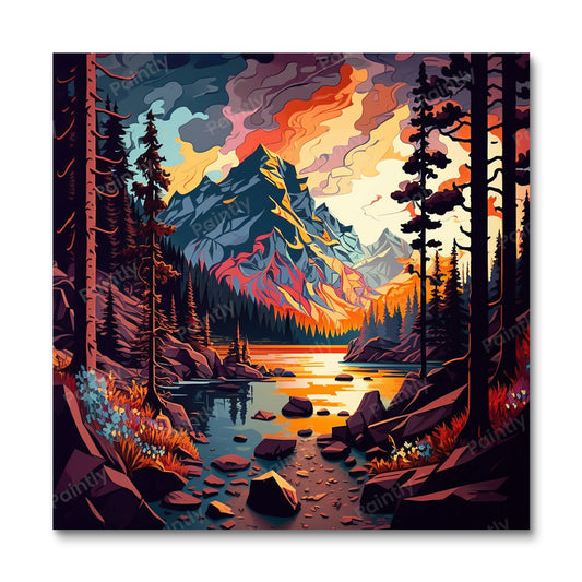 Levendig landschap (diamond painting)