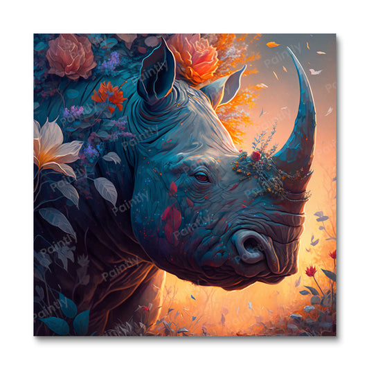 Majestueuze neushoorn I (diamond painting)