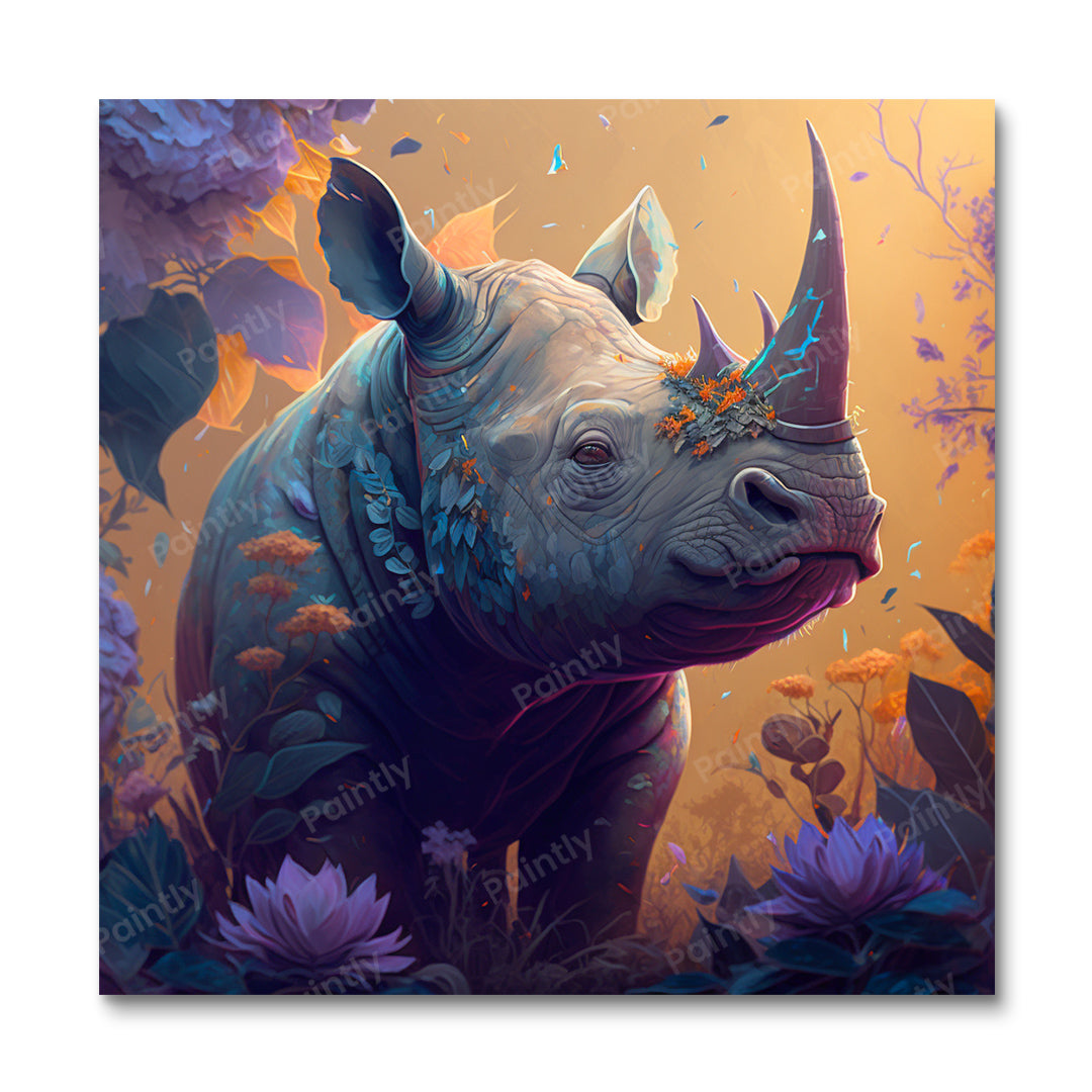 Majestueuze neushoorn II (diamond painting)