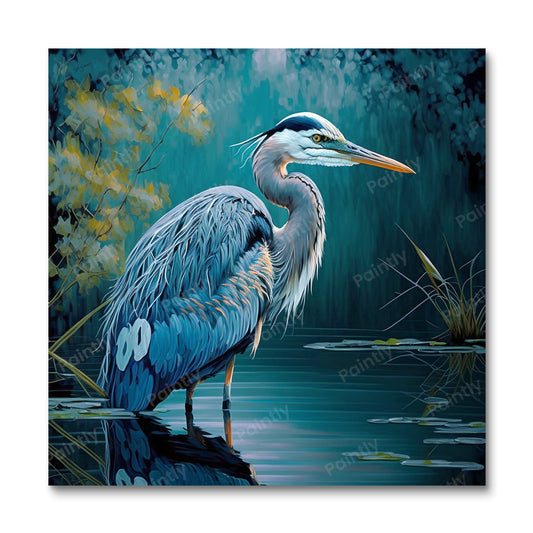 Blauwe Reiger I (Diamond Painting)