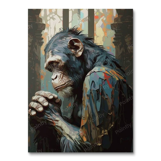 Heilige Chimpansee II (Diamond Painting)