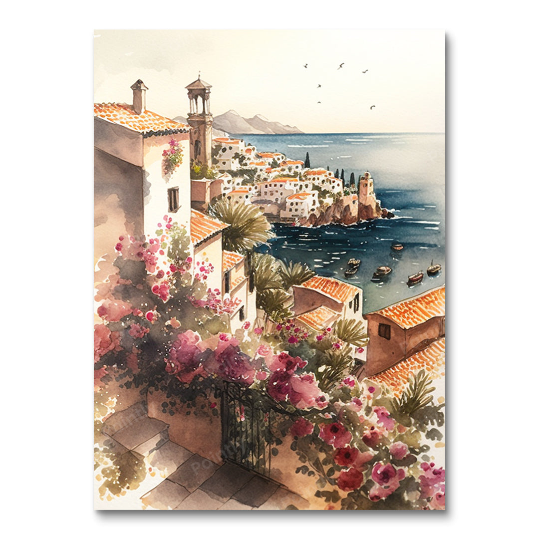 Italiaanse kustplaats III (diamond painting)