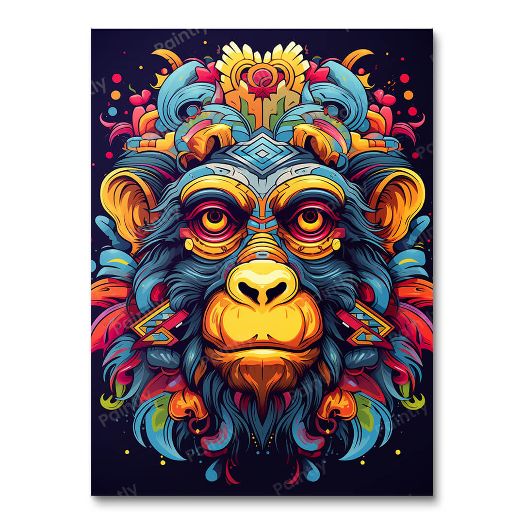 Majestueuze chimpansee (diamond painting)