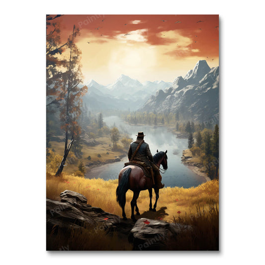 Red Dead Ride (diamantschilderij)